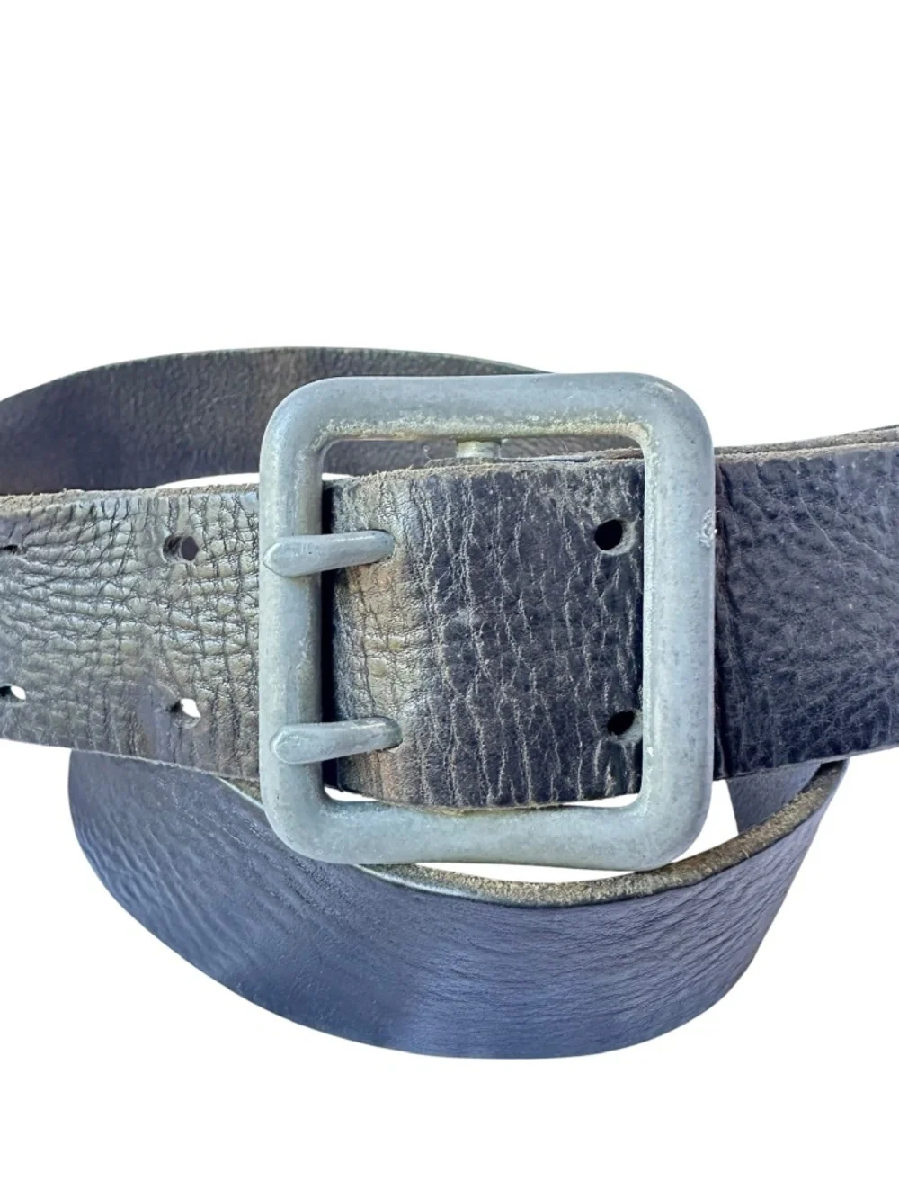 Vintage DIESEL Black Genuine Pebbled Leather Casual Belt For Men 36
